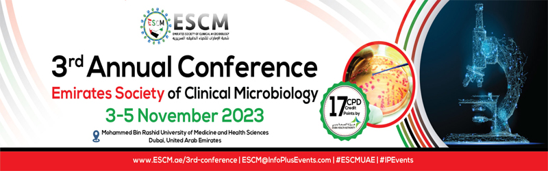 Featured image for “3RD ANNUAL CONFERENCE OF THE EMIRATES SOCIETY OF CLINICAL MICROBIOLOGY”